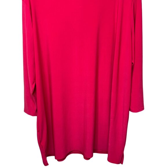 Ellen Weaver Top Womens 3/4 Sleeve Plus Size 2X Shirt Pink Fuchsia Stretch Work - Picture 7 of 13